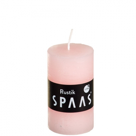 Een Spaas Rustieke cilinderkaars 50/80 mm licht roze 12ST koop je bij ShopXPress