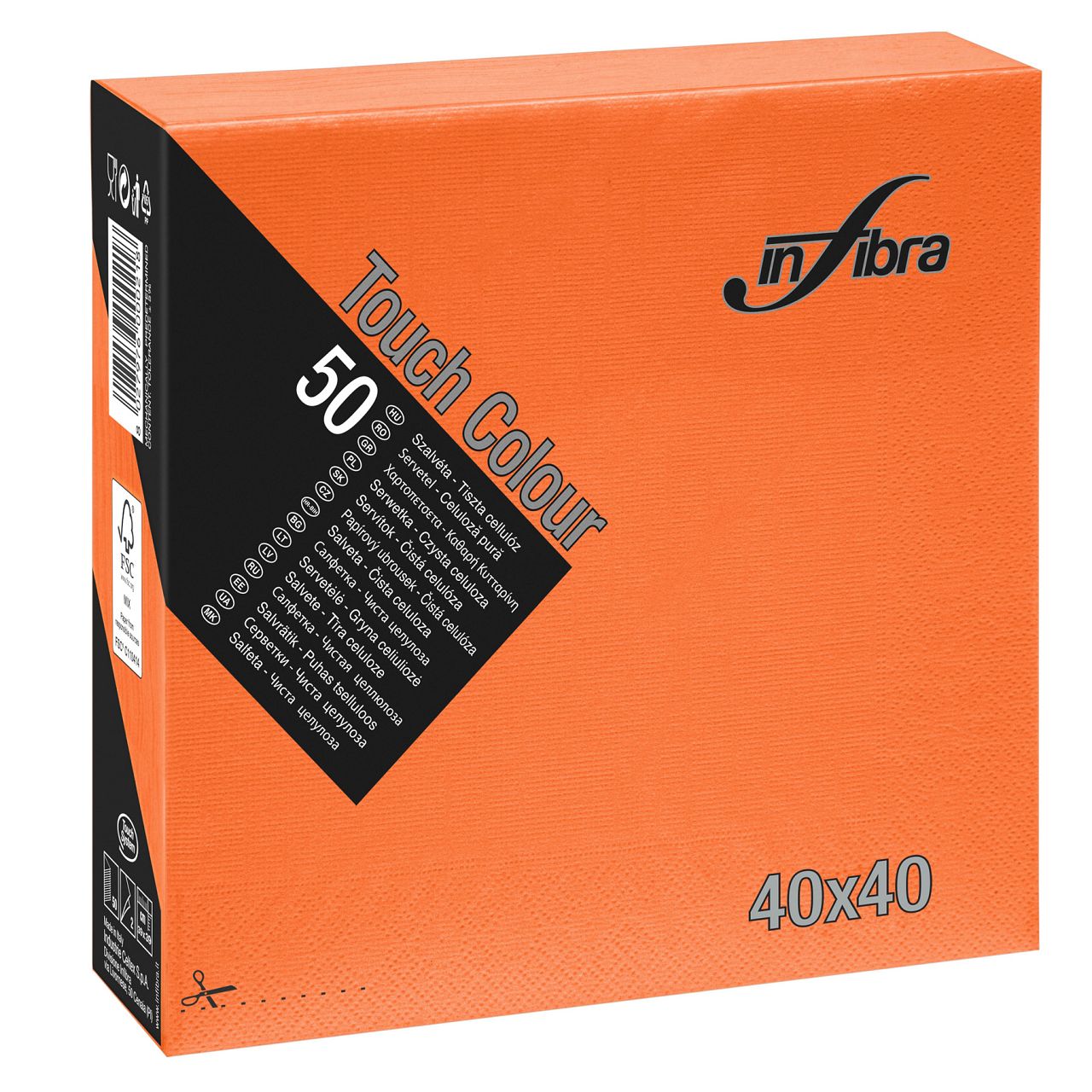 Een 1200 x Servetten Oranje 40x40 cm 1/4V 2 lgs koop je bij ShopXPress