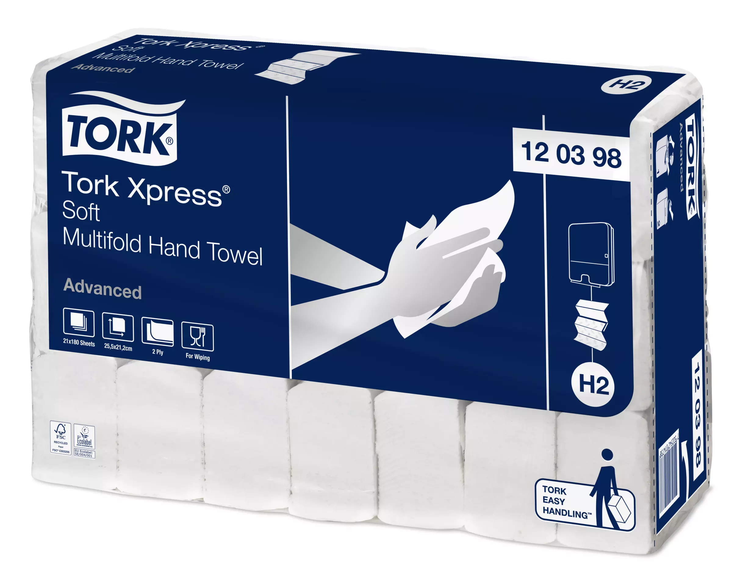 Een Tork Xpress® Zachte Multifold Handdoek 2-laags Wit H2 Advanced (120398 ) koop je bij ShopXPress