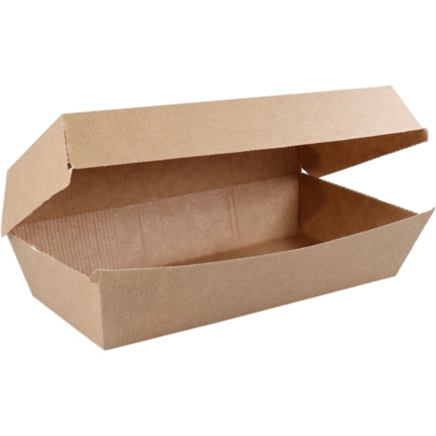 Een Sandwich box 185x85x38mm golfpap. Bruin - FSC 165ST koop je bij ShopXPress