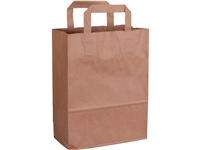 Een 250 ST Tas, Papier, platte handgreep, 22x 10x28cm, draagtas, bruin koop je bij ShopXPress