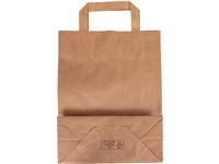 Een 250 ST Tas, Papier, platte handgreep, 22x 10x28cm, draagtas, bruin koop je bij ShopXPress