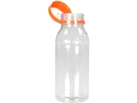 Een Fles, petfles, Gerecycled PET, met vaste dop, 250ml, transparant/oranje 210 ST koop je bij Supplierz BV