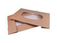 Een Depa® Cateringdoos, karton + PLA, 450x300x80mm, met venster, bruin 10ST koop je bij ShopXPress