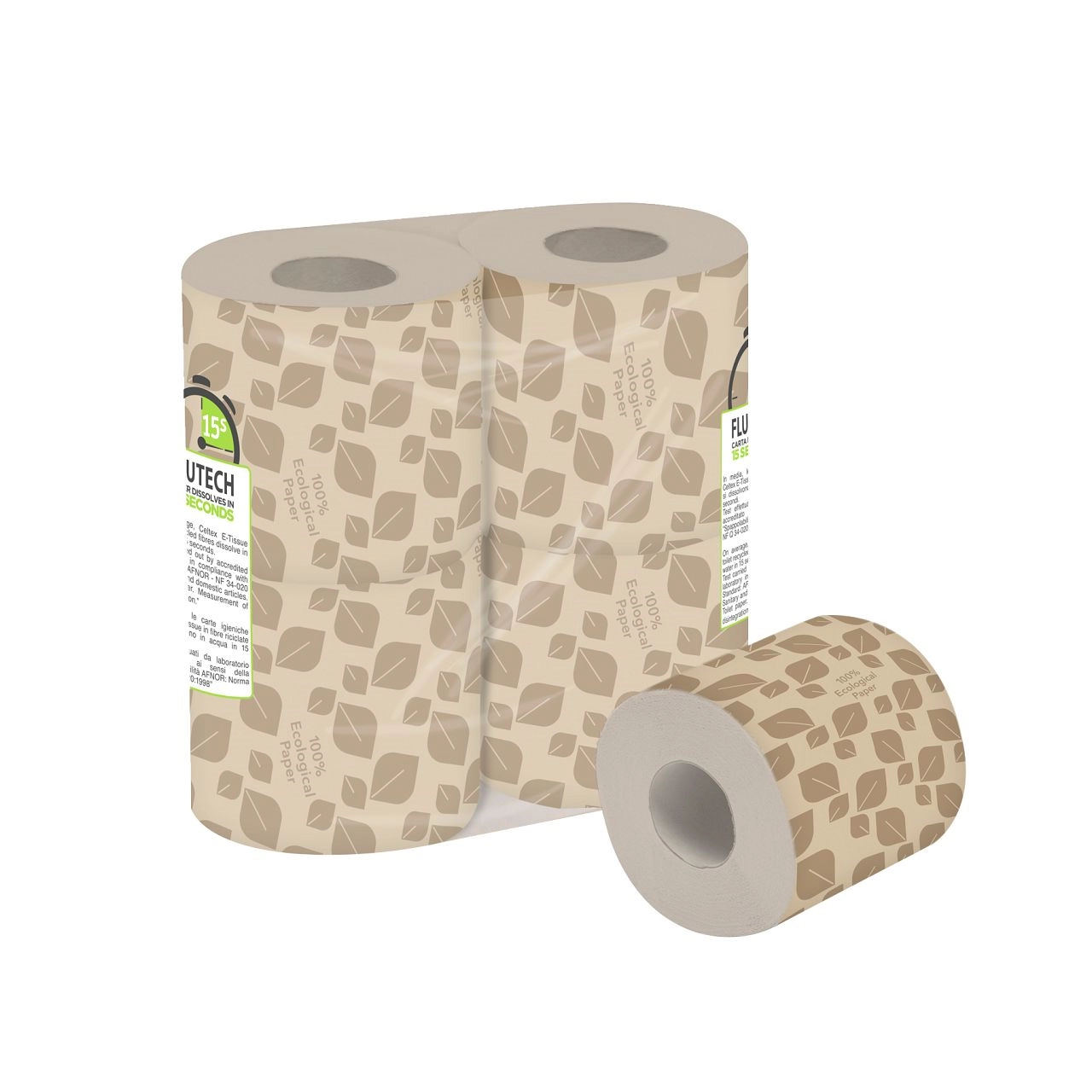 Een E-Tissue toiletpapier 2 laags 180 vel met bandarol, 10 x 4 rollen per pak koop je bij ShopXPress