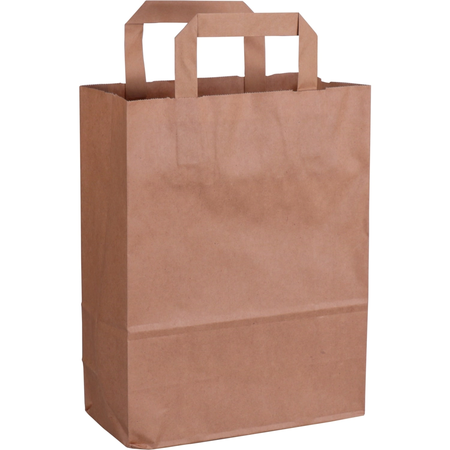 Een 250 ST Tas, Papier, platte handgreep, 22x 10x28cm, draagtas, bruin koop je bij ShopXPress