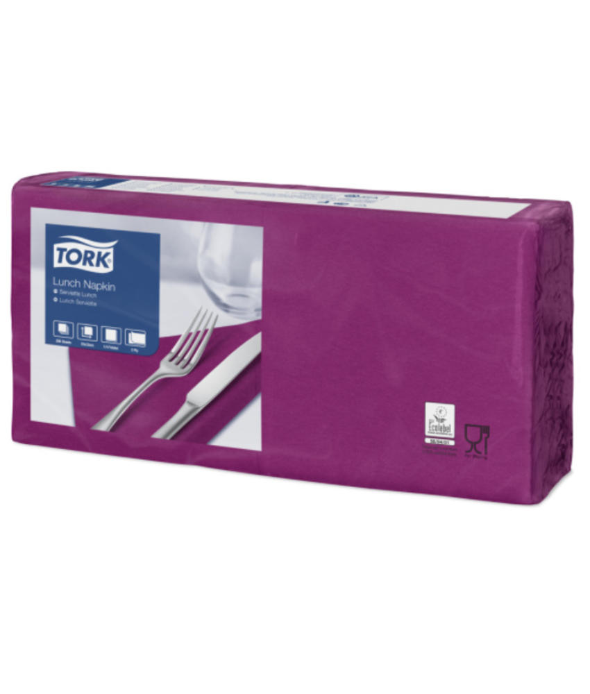 Een Tork Lunchservet 33x33cm 2-laags 1/4-vouw 10x200 paars koop je bij ShopXPress