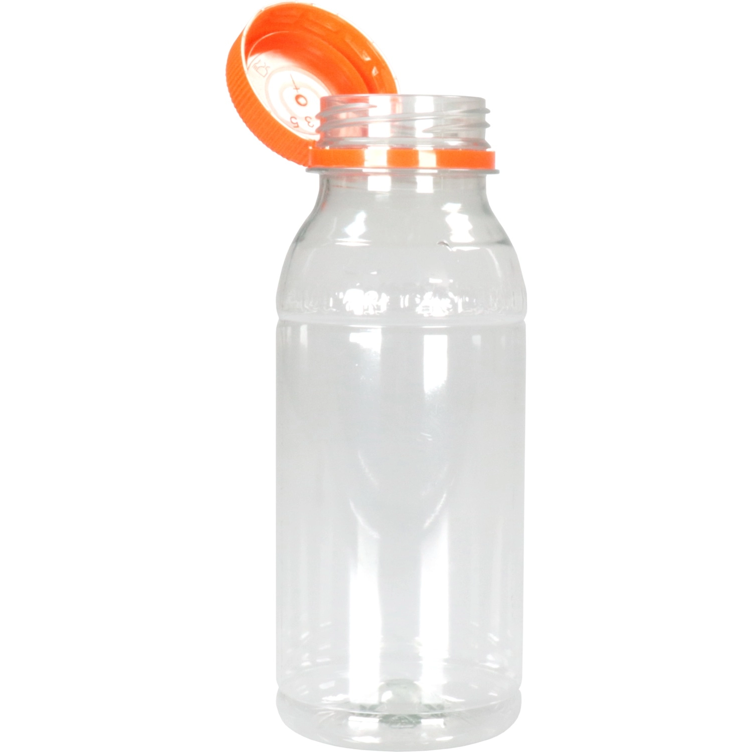 Een Fles, petfles, Gerecycled PET, met vaste dop, 250ml, transparant/oranje 210 ST koop je bij Supplierz BV