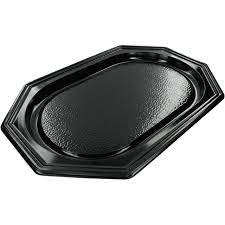 Een 10 x cateringschaal, 8-hoekig, 450x300x25mm, zwart koop je bij ShopXPress