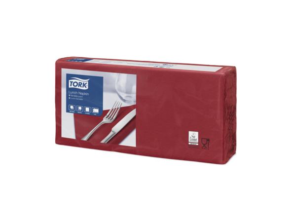 Een Tork Lunchservet 33x33cm 2-laags 1/4-vouw 10x200 bordeauxrood koop je bij ShopXPress