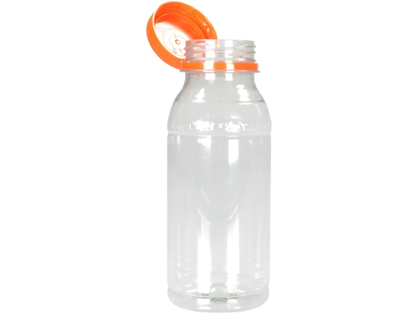 Een Fles, petfles, Gerecycled PET, met vaste dop, 250ml, transparant/oranje 210 ST koop je bij Supplierz BV