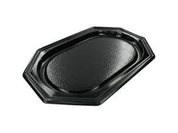 Een 10 x cateringschaal, 8-hoekig, 450x300x25mm, zwart koop je bij ShopXPress