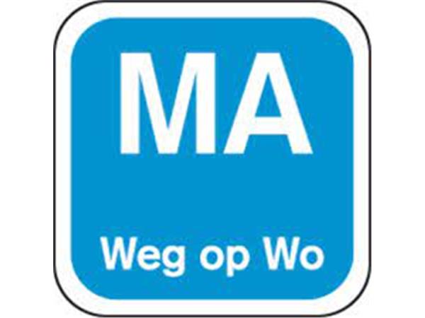 Een FoodSecure® Label, MA weg op, papier, afwasbaar, 19x19mm, blauw rol 1000 koop je bij ShopXPress