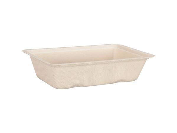 Een Snackbak, Bagasse (suikerrietpulp), A9, snackbak, 14.5x9.7x3.6cm, naturel koop je bij ShopXPress