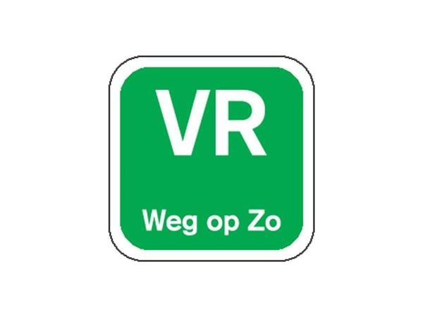 Een FoodSecure® Label, VR weg op, papier, afwasbaar, 19x19mm, groen rol 1000st koop je bij ShopXPress