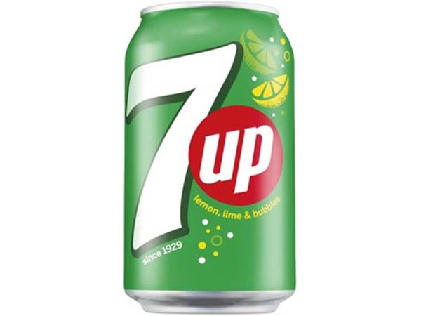 Een 7up frisdrank, blikje van 33 cl, pak van 24 stuks koop je bij ShopXPress