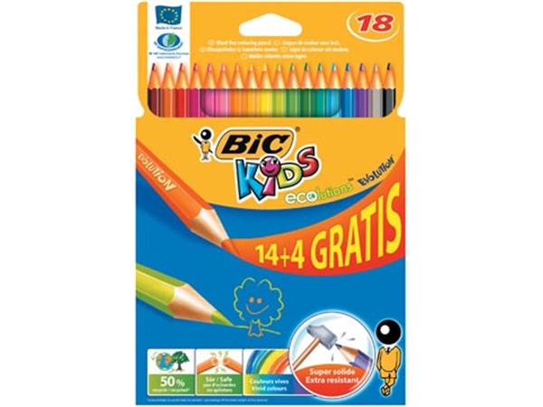 Een Bic Kids Evolution Ecolutions kleurpotloden, etui 14 + 4 gratis koop je bij ShopXPress