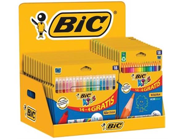 Een Bic Kids colouring display met 48 etuis koop je bij ShopXPress