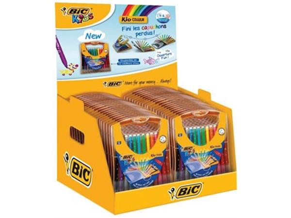 Een Bic Kids viltstiften Kid Couleur Rainbow Case, display met 28 ophangdoosjes van 12 viltstiften koop je bij ShopXPress