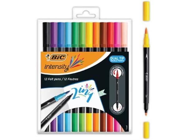 Een Bic viltstift Intensity Dual tip, etui van 12 stuks koop je bij ShopXPress