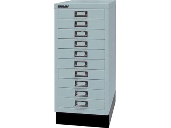 Een Bisley ladekast, ft 67 x 27,9 x 40,8 (h x b x d), 10 laden, zilver-grijs koop je bij ShopXPress