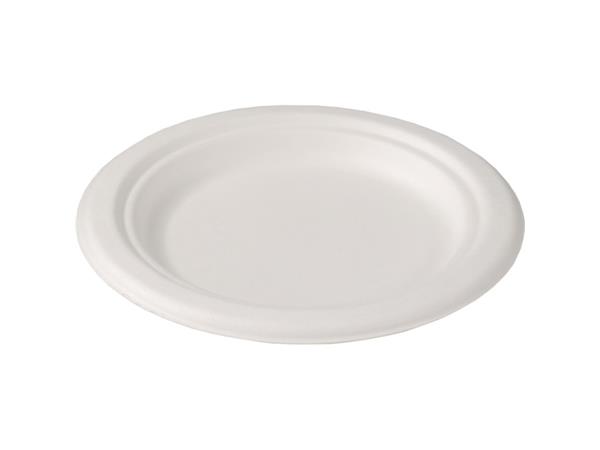 Een Bord Wit Bagasse Rond 15cm koop je bij ShopXPress