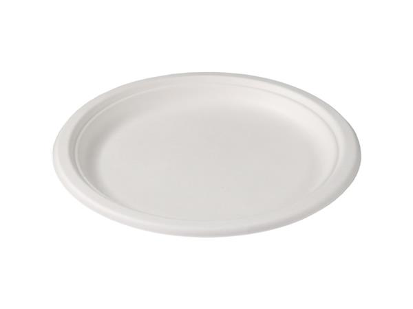 Een Bord Wit Bagasse Rond 23cm koop je bij ShopXPress