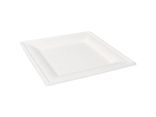 Een Bord Wit Bagasse Vierkant 26cm koop je bij ShopXPress