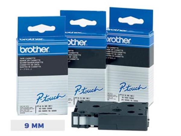 Een Brother TC tape voor P-Touch 9 mm, blauw op wit koop je bij ShopXPress