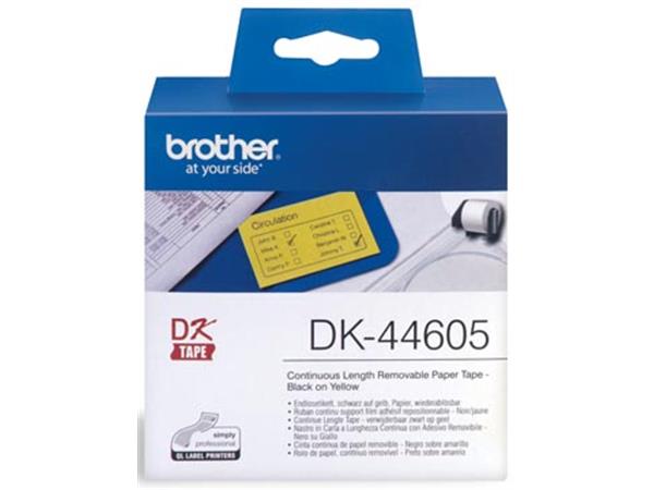 Een Brother doorlopende labelrol voor QL, ft 62 mm x 30,48 m, papier, geel, verwijderbaar koop je bij ShopXPress