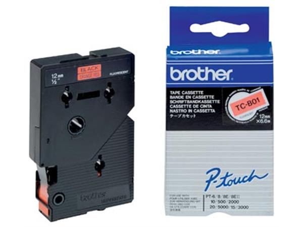 Een Brother tape P-Touch 12 mm, zwart op fluo oranje koop je bij ShopXPress