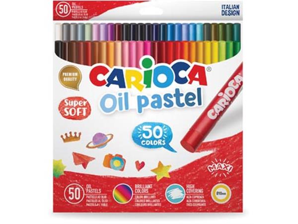 Een Carioca oliepastels, doos van 50 stuks in geassorteerde kleuren koop je bij ShopXPress