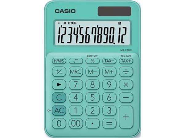 Een Casio bureaurekenmachine MS-20UC, groen koop je bij ShopXPress