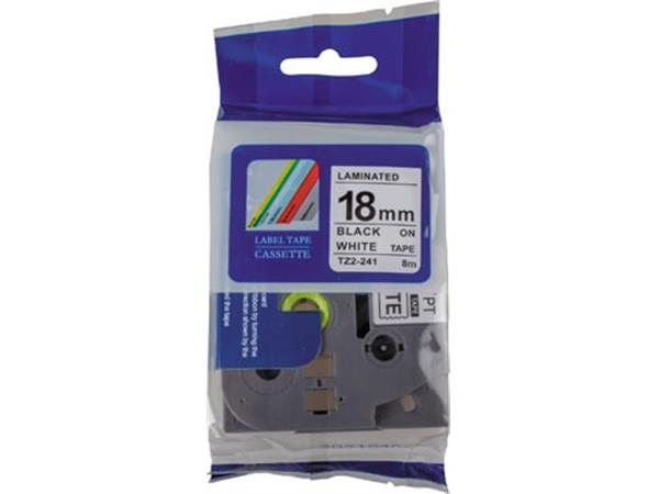 Een Compatible tape voor Brother P-touch, 18 mm, zwart op wit koop je bij ShopXPress