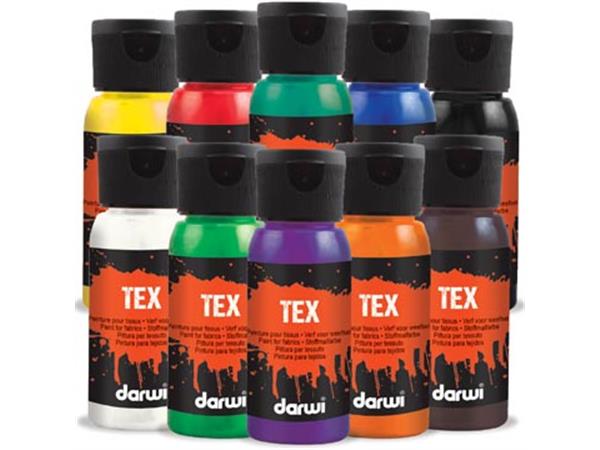 Een Darwi textielverf Tex, 50 ml, etuivan 10 stuks in geassorteerde kleuren koop je bij ShopXPress