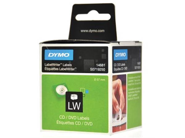 Een Dymo CD DVD etiketten LabelWriter, diameter 57 mm, 160 etiketten koop je bij ShopXPress