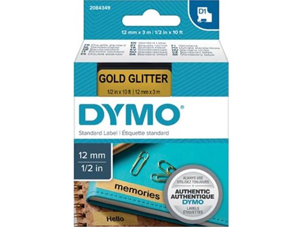 Een Dymo D1 tape 12 mm, zwart op goud koop je bij ShopXPress