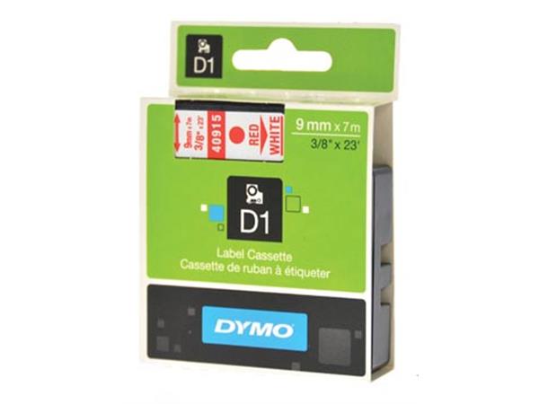 Een Dymo D1 tape 9 mm, rood op wit koop je bij ShopXPress