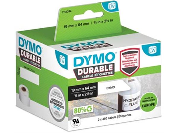 Een Dymo duurzame etiketten LabelWriter ft 19 x 64 mm, 2 x 450 etiketten koop je bij ShopXPress