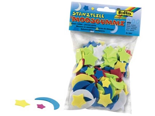 Een Folia mosgummi figuren manen en sterren koop je bij ShopXPress