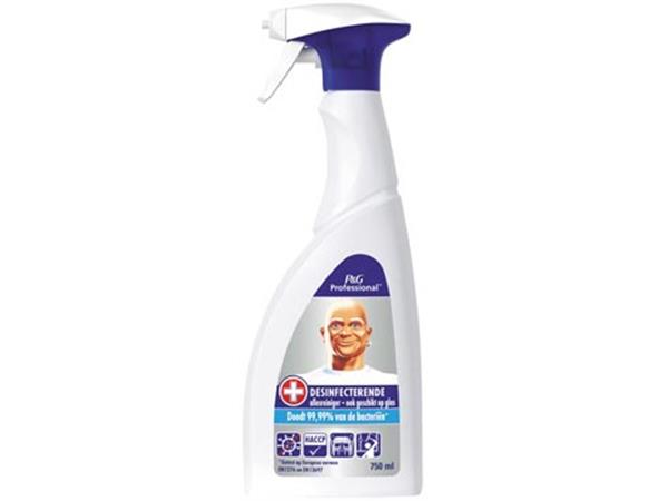 Een Mr. Proper desinfecterende allesreiniger, spray van 750 ml koop je bij ShopXPress