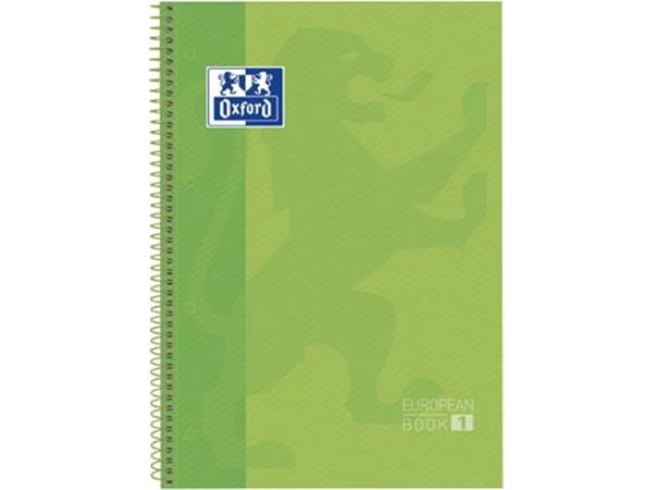 Een Oxford School Classic Europeanbook spiraalblok, ft A4+, 160 bladzijden, gelijnd, groen koop je bij ShopXPress