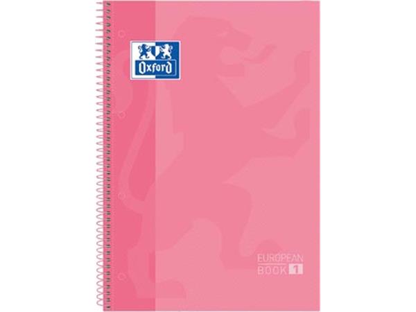 Een Oxford School Classic Europeanbook spiraalblok, ft A4+, 160 bladzijden, geruit 5 mm, roze koop je bij ShopXPress