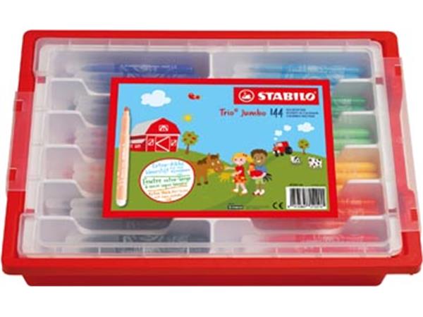 Een STABILO Trio Jumbo viltstift, classpack van 144 stuks, assorti koop je bij ShopXPress