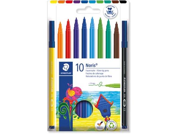 Een Staedtler Viltstift Noris 326, 10 stiften in een kartonnen etui koop je bij ShopXPress