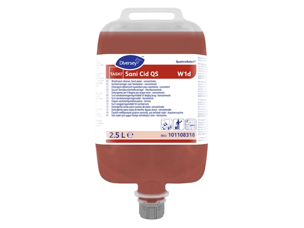 Een TASKI Sani Cid QS W1d 2x2.5L - Sanitairreiniger voor hard water in QuattroSelect® pouch koop je bij Supplierz BV