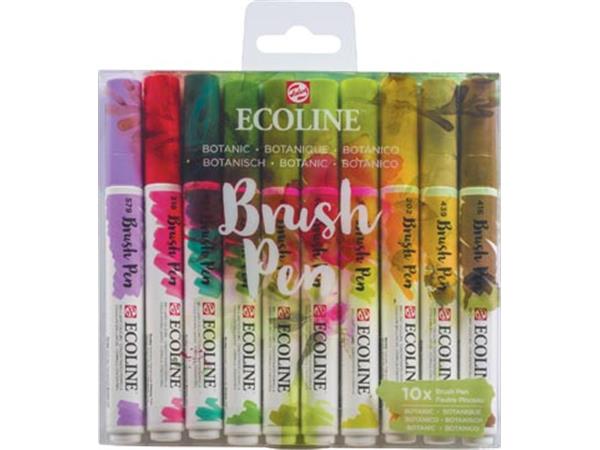 Een Talens Ecoline Brush pen, etui van 10 stuks, botanisch koop je bij ShopXPress