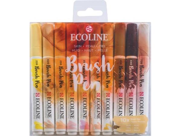 Een Talens Ecoline Brush pen, etui van 10 stuks, huid koop je bij ShopXPress