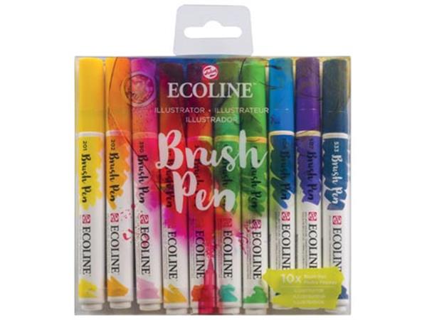 Een Talens Ecoline Brush pen, etui van 10 stuks, illustrator koop je bij ShopXPress