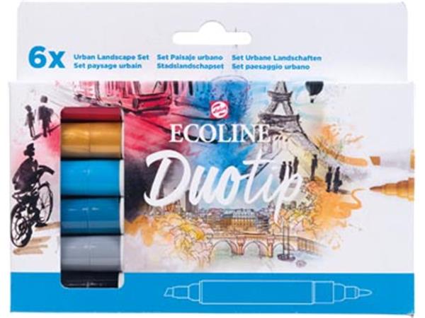 Een Talens Ecoline Duotip Brush pen, etui van 6 stuks, urban landscape koop je bij ShopXPress